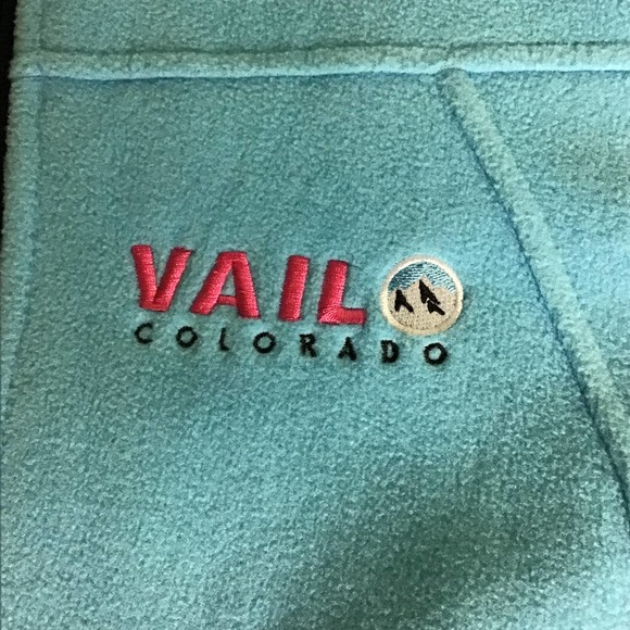Vail Colorado Womens Fleece Jacket Full Zip Long Sleeve Zipper Pockets Blue Sz S - Picture 5 of 11